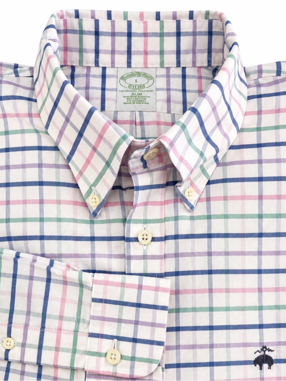 Brooks Brothers  – Slim Fit Non-Iron Stretch Dress Shirt – Large